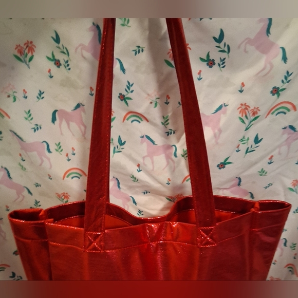 NWT Marc Jacobs Daisy Red Sparkle XL Casual Everyday Shopping Travel Beach Tote - Picture 8 of 12